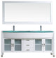 Virtu Ava 71" Double Bathroom Vanity, Espresso, Polished Chrome Faucet, Mirror