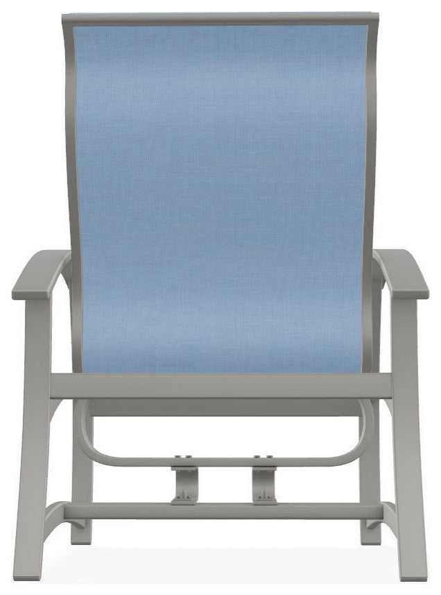 Belle Isle Sling Outdoor Hidden Motion Lounge Chair, Sky/Snow