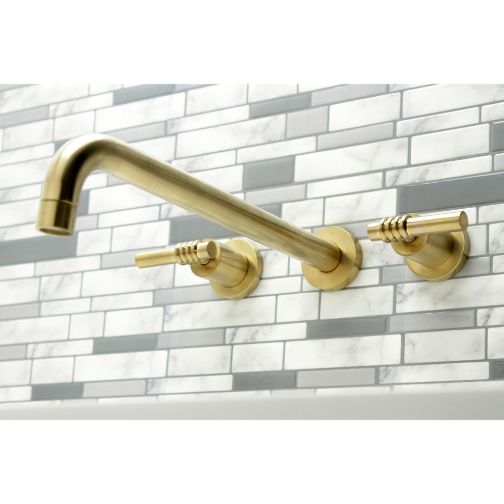 KS8047ML Wall Mount Tub Faucet, Brushed Brass