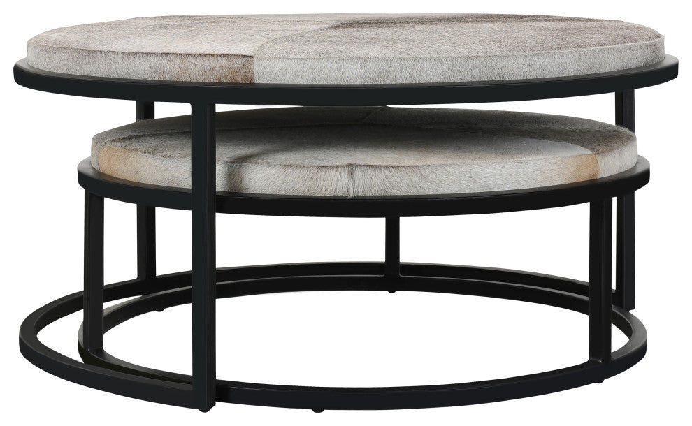 Hayword Hide Set of 2 Nesting Coffee Tables, Sparrow Gray