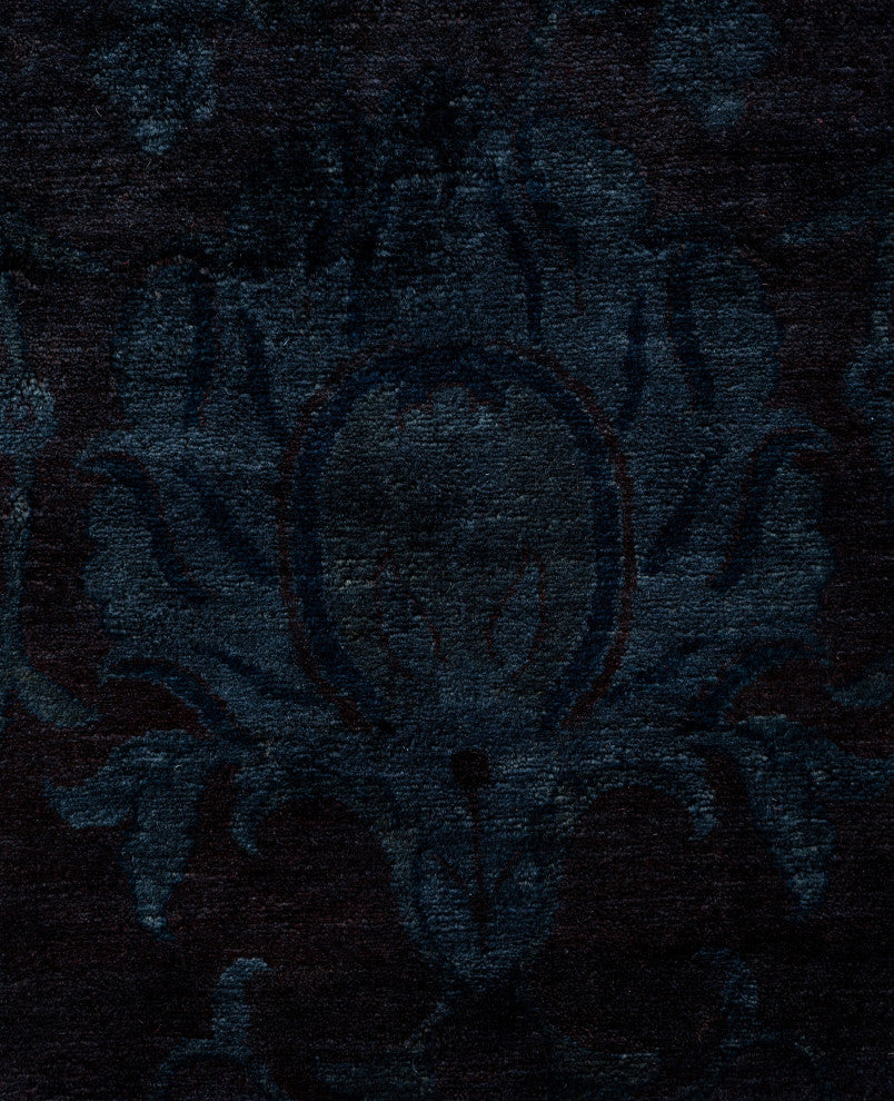 Overdyed One-of-a-Kind Hand-Knotted Area Rug Black, 8' 1" x 10' 6"
