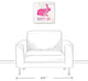 Hippity Hop Pink Easter Rabbit Canvas Wall Art, 16"x16"