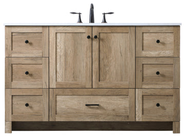Home Living 54" SIngle Bathroom Vanity, Natural Oak