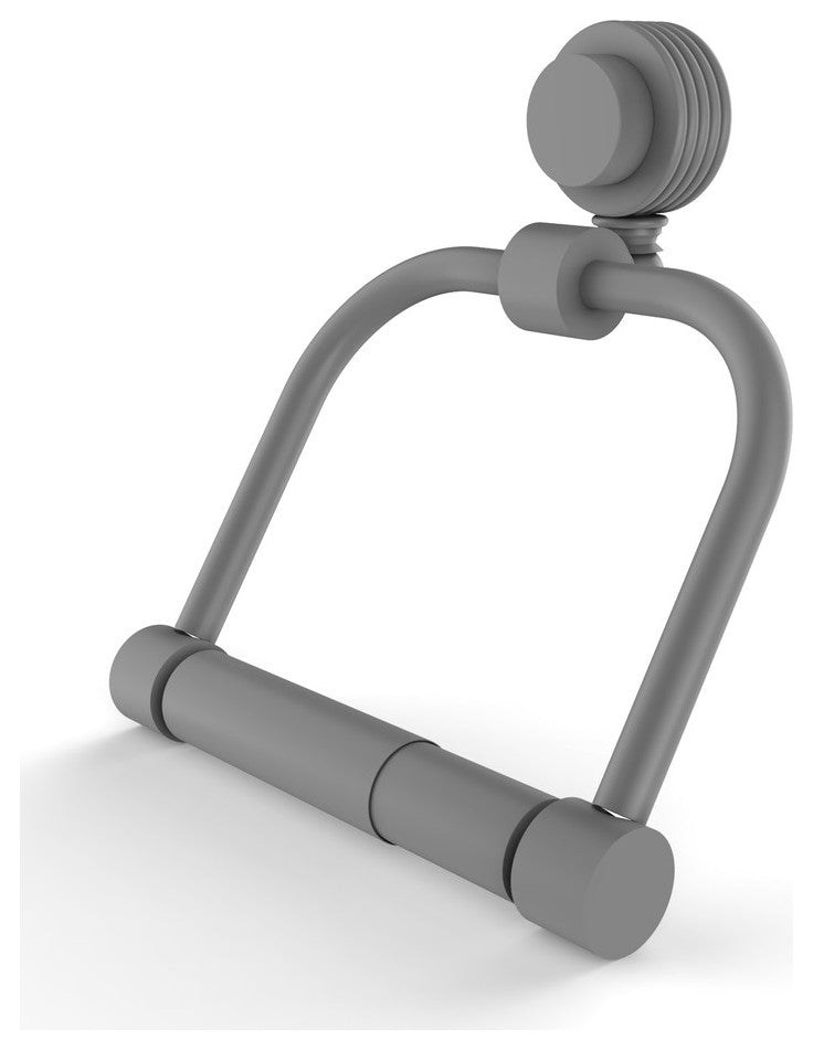 Venus 2 Post Toilet Tissue Holder With Groovy Accents, Matte Gray