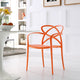 Modern Contemporary Dining Armchair, Orange Plastic
