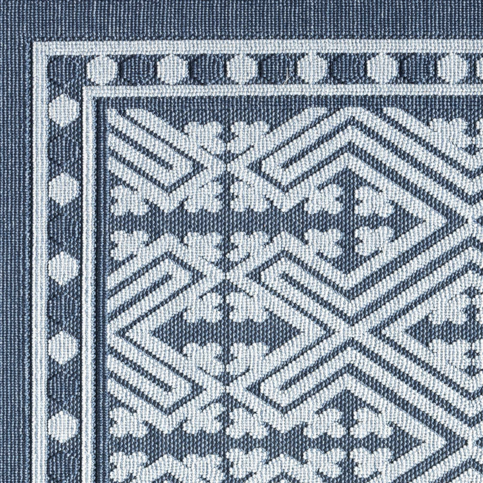 Nimes Diamond Framework Area Rug, Dark Blue, 5'3"x7'3"