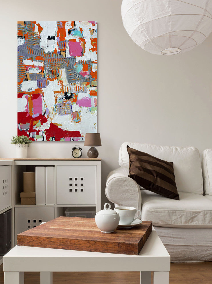 "Encrypted" Painting Print on Wrapped Canvas, 30"x45"