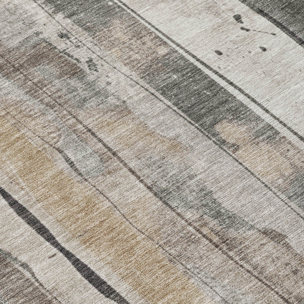 Machine Washable Indoor/Outdoor Chantille ACN1874 Putty 5' x 7'6" Rug