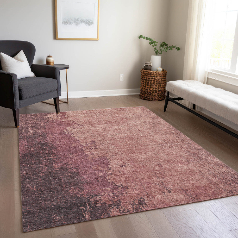 Machine Washable Indoor/Outdoor Chantille ACN1904 Coral 9' x 12' Rug