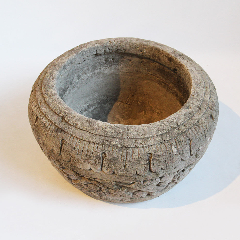 Stone Carved Garden Pot