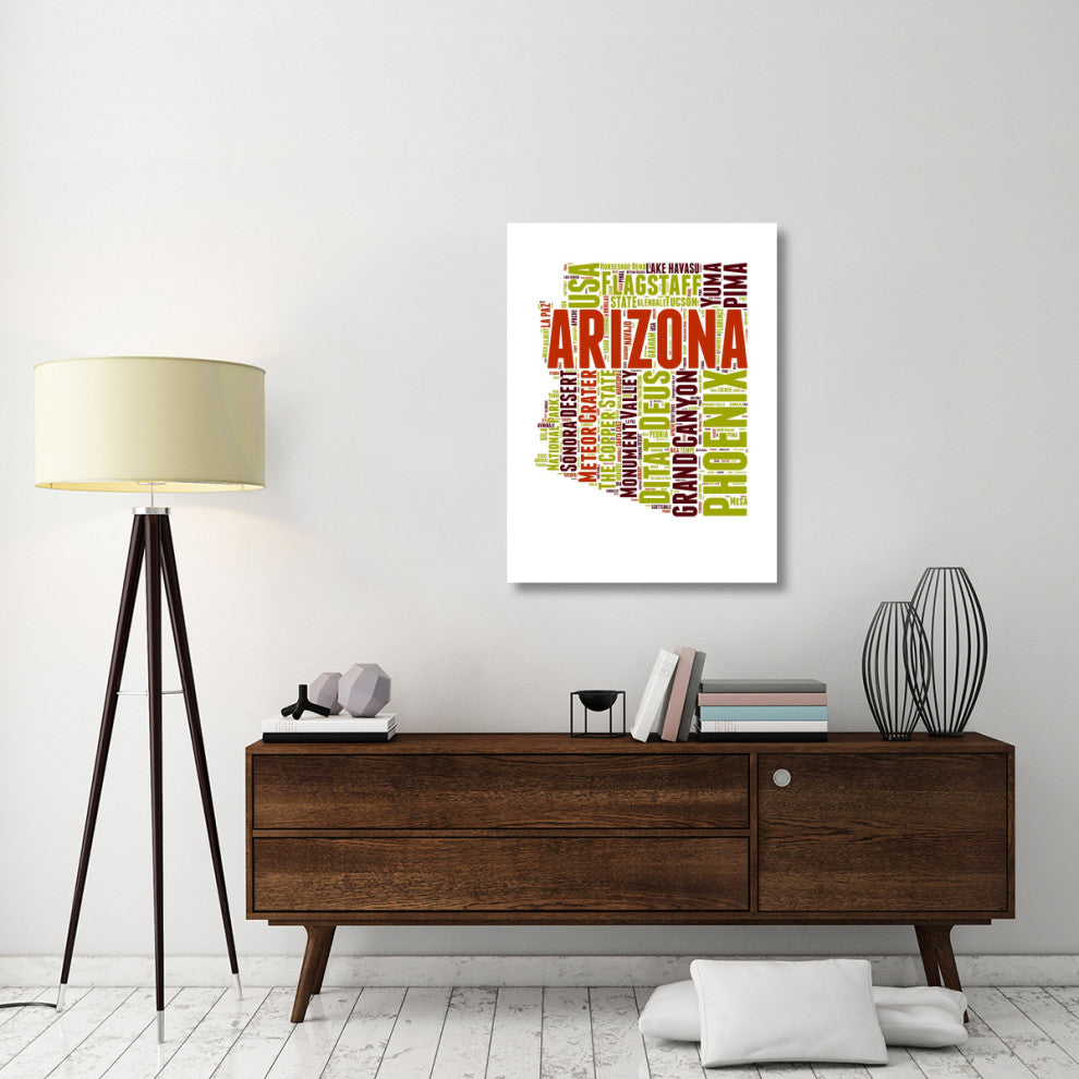 "Arizona Word Cloud Map" Fine Art Print