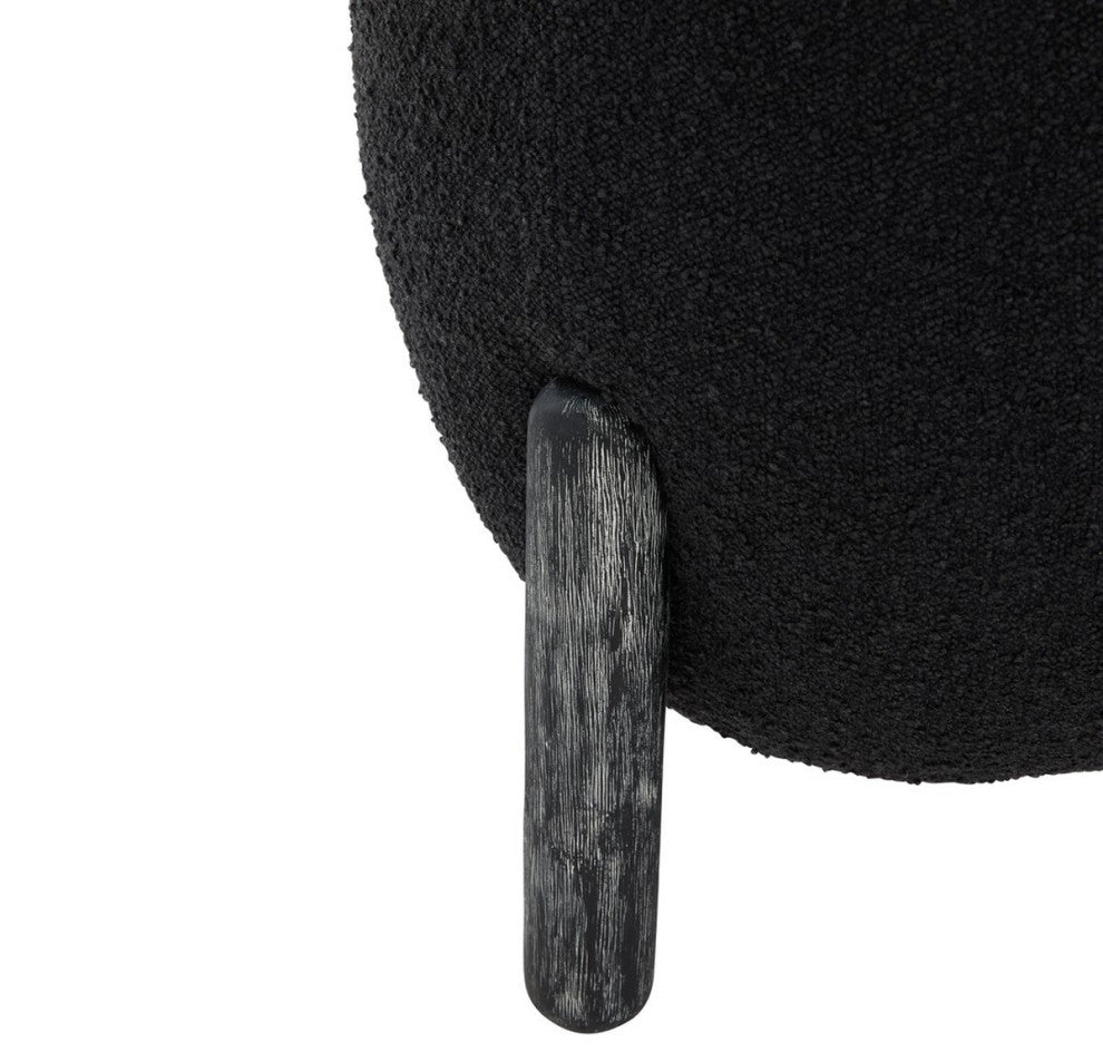 Safavieh Couture Clarabella Boucle Ottoman, Black