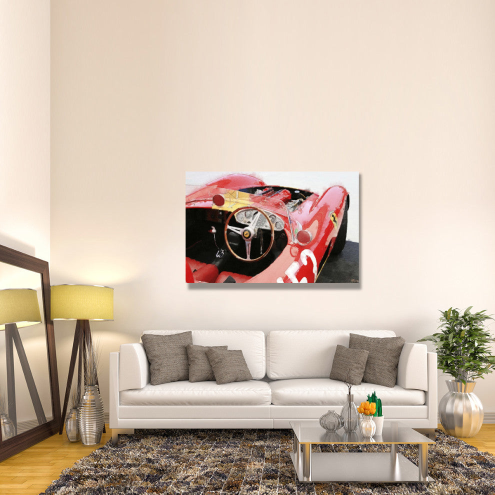 "Ferrari Cockpit Monterey Watercolor" Fine Art Print