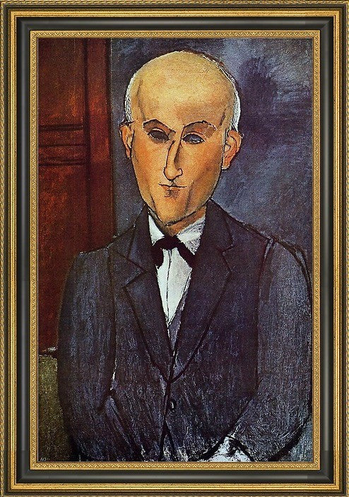 Amedeo Modigliani Max Jacob - 18" x 27" Framed Premium Canvas Print