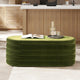 Fuji 49" Upholstered Oval Storage Bench, Olive Green