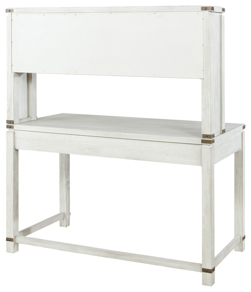 Baton Rouge Desk With Hutch, Champagne Oak