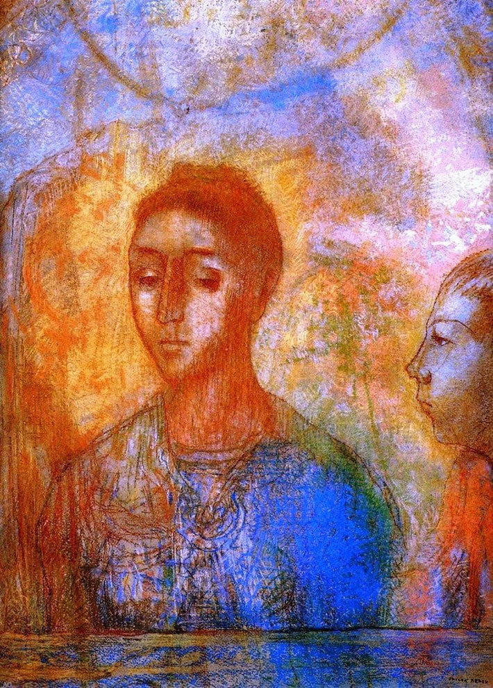 Odilon Redon Portrait of Madame Redon with Ari - 18" x 27" Premium Canvas Print