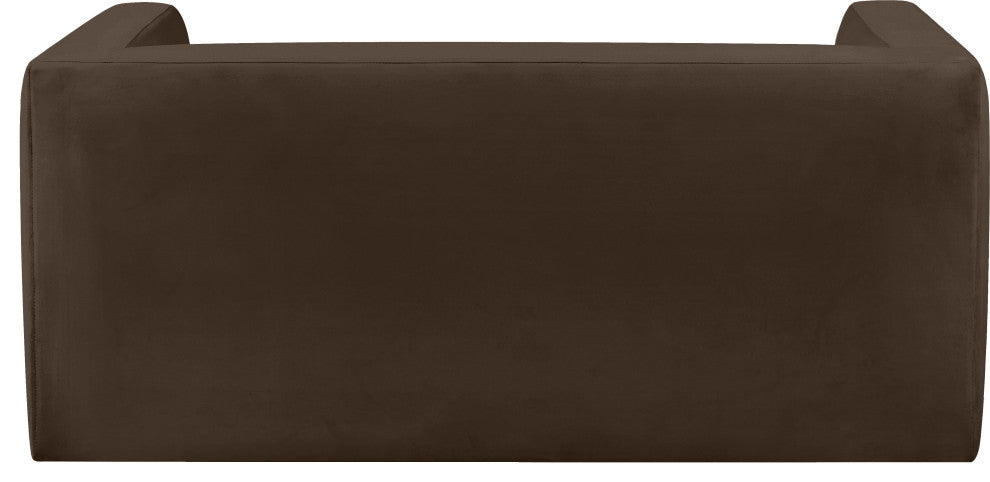 Henson Velvet Upholstered Loveseat, Brown