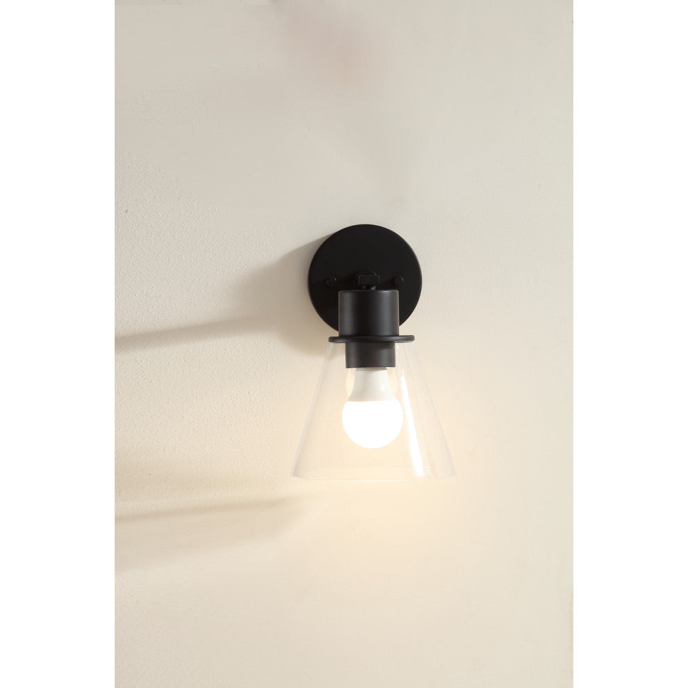 Vanity With Mirror, Sconce and Faucet Included, Tricorn Black, 72"