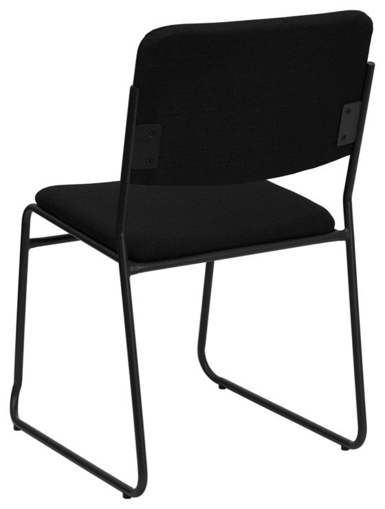 Flash Furniture Hercules Sled Base Stacking Chair in Black
