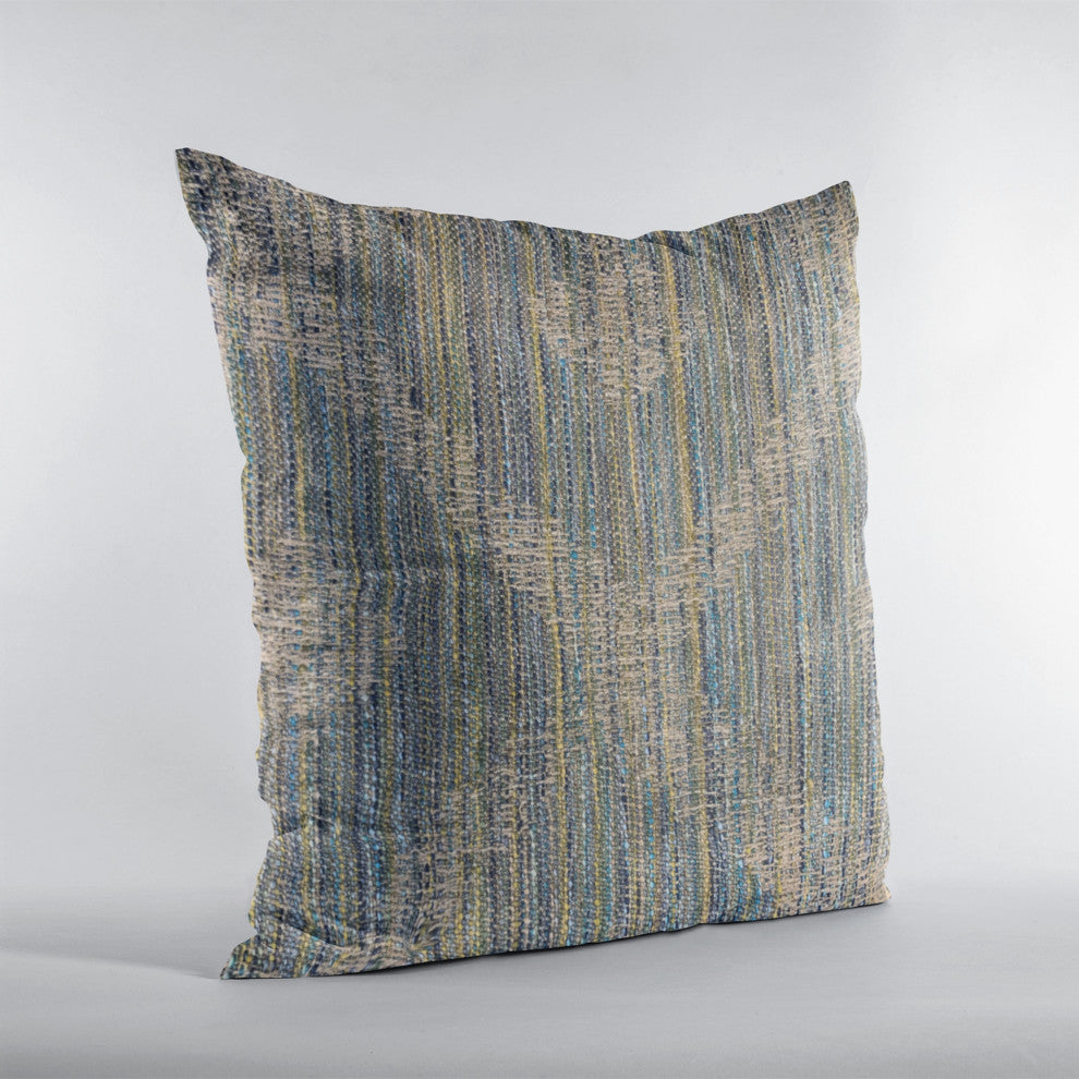 Plutus Blue Diamond Jacquard Luxury Throw Pillow, 18"x18"