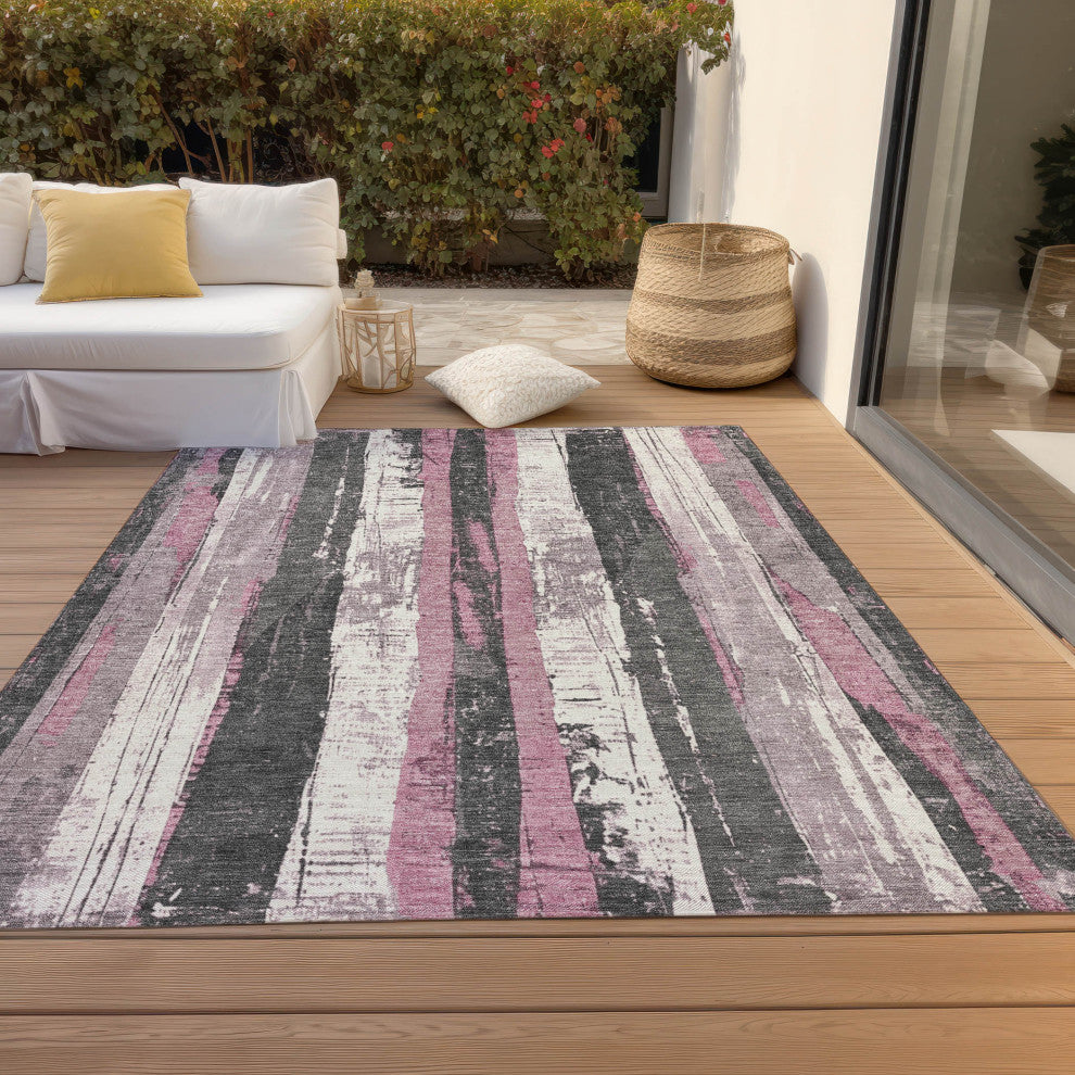 Machine Washable Indoor/Outdoor Chantille ACN1872 Blush 5' x 7'6" Rug