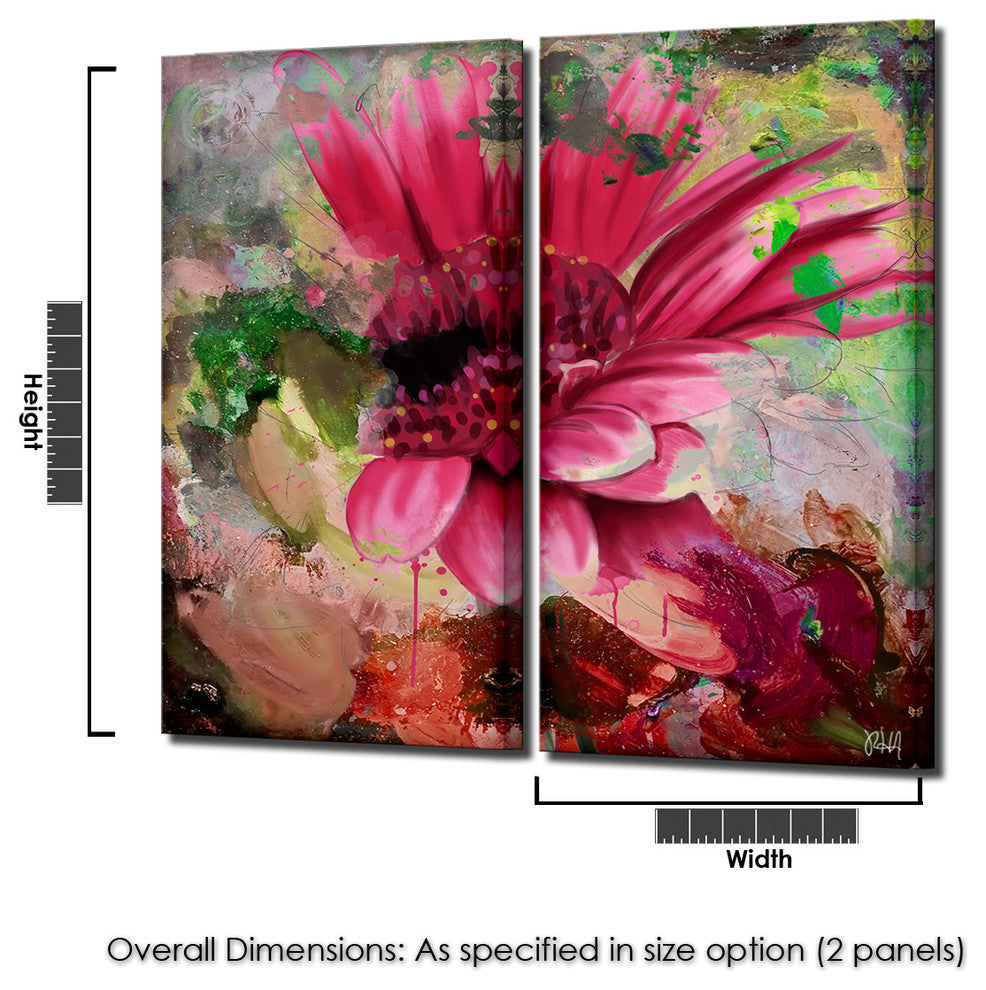 Painted Petals LXIV 2-Piece Canvas Art Set, 40"x20"