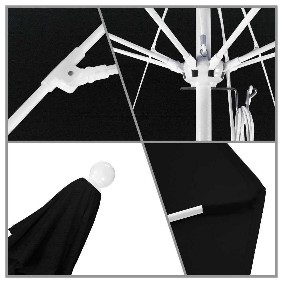 11' Fiberglass Umbrella White, Pacifica, Black, 11'