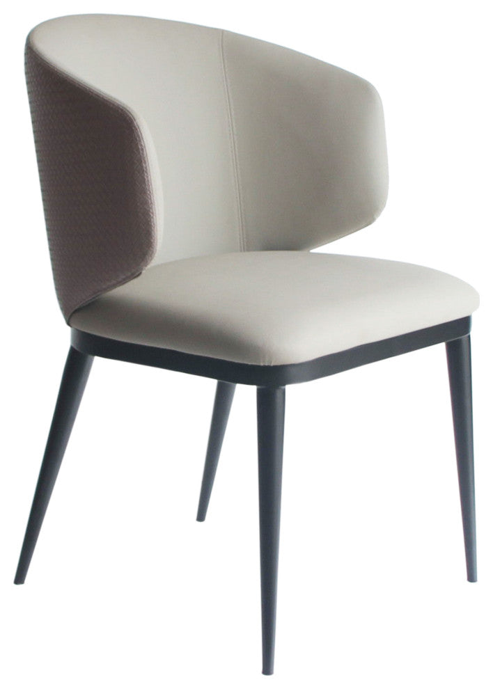 Modrest Caplan Modern Beige Leatherette Dining Armchair