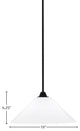 Paramount Mini Pendant, Matte Black, 16" White Marble Glass