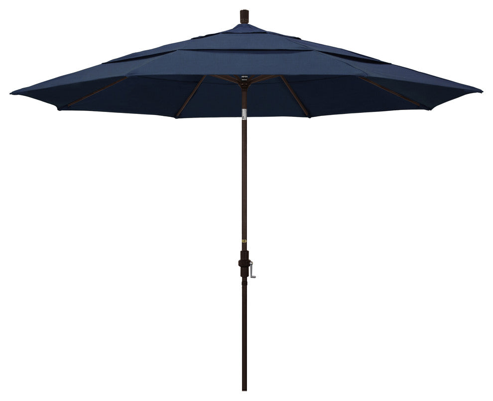 11' Aluminum Umbrella Collar Tilt Bronze, Sunbrella, Spectrum Indigo