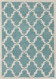 Davin Contemporary Area Rug, Light Aqua and White, 5'x7'
