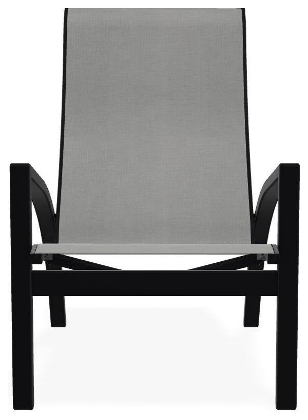Kendall Sling Stackable Outdoor Lounge Chair, Alloy/Black