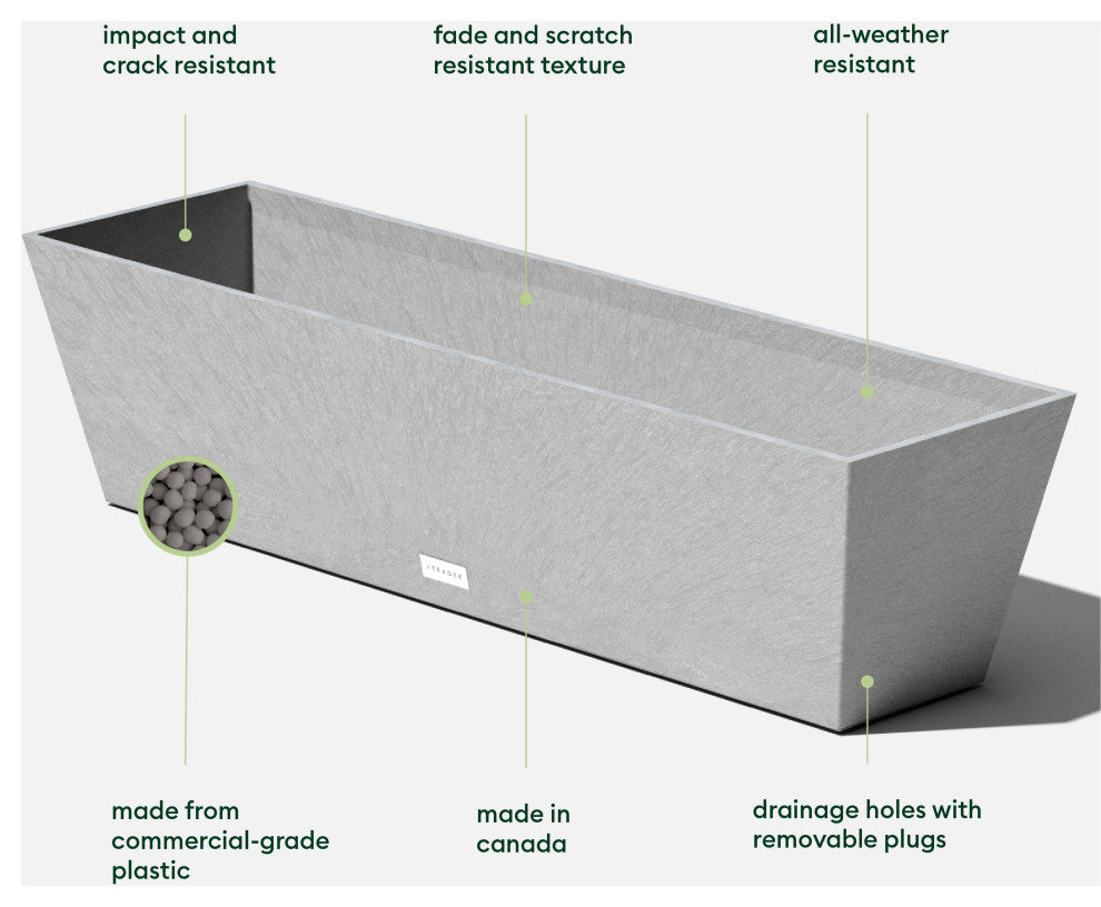 Veradek Pure Series Window Box, Grey, 36 Inch, 2 Pack