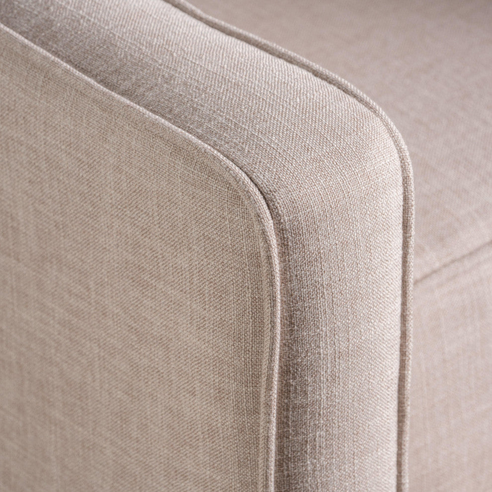 GDF Studio Macedonia Mid-Century Modern Button Tufted Recliner, Wheat Fabric
