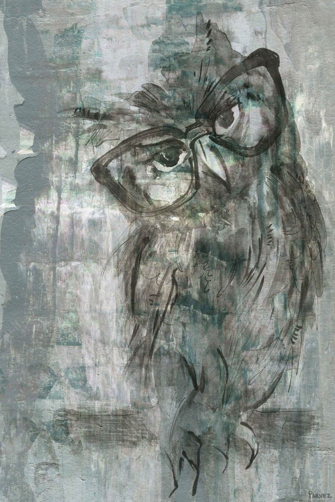 "Owl Glasses" Painting Print on Wrapped Canvas, 12"x18"