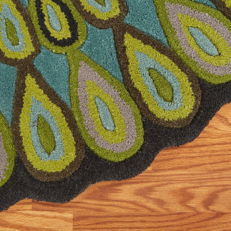 Traditional Peacock Indoor Area Rug, 5' Round