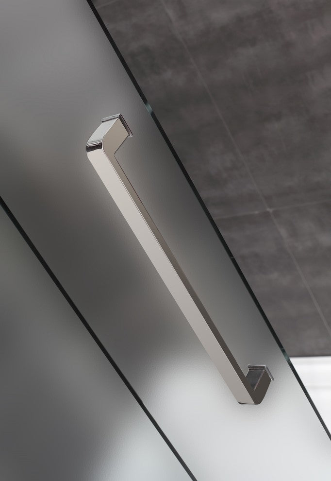 Moselle 56-60"x60" Completely Frameless Sliding Tub Door, Frosted, Chrome