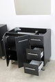 Windbay 48" Free Standing Vanity, Black, White Quartz Under Mount Countertop