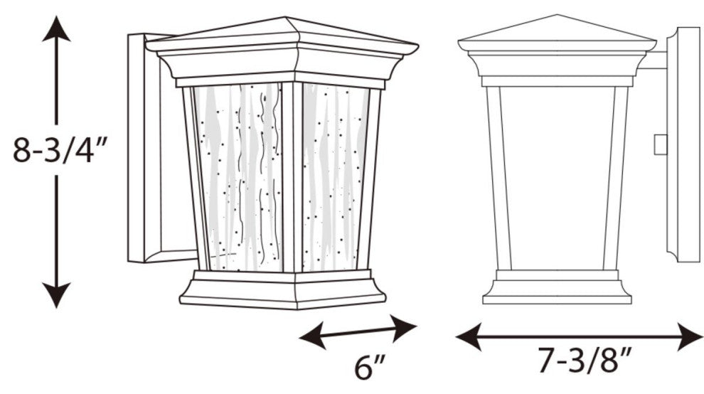 Progress Lighting 1-9W LED Wall Lantern, Black