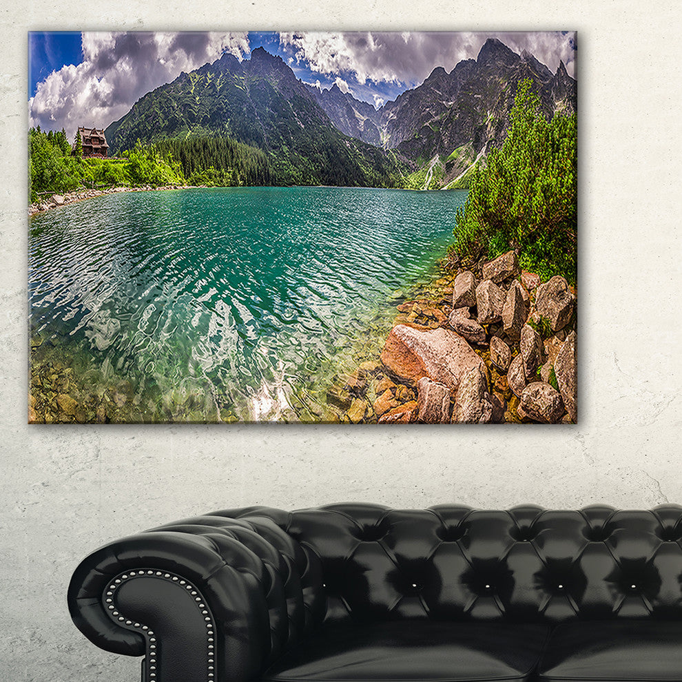 "Lake in Tatra Mountains Poland" Extra Large Seashore Wall Art, 32"x16"