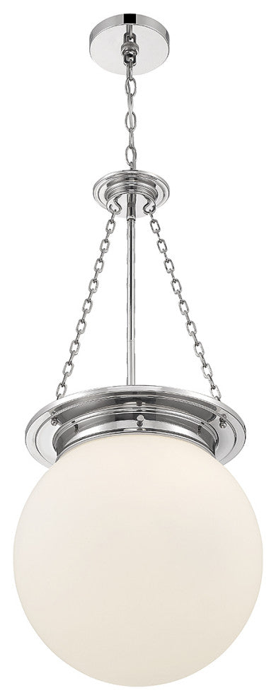 Manor 3-Light Pendant, Matte Black, Polished Nickel