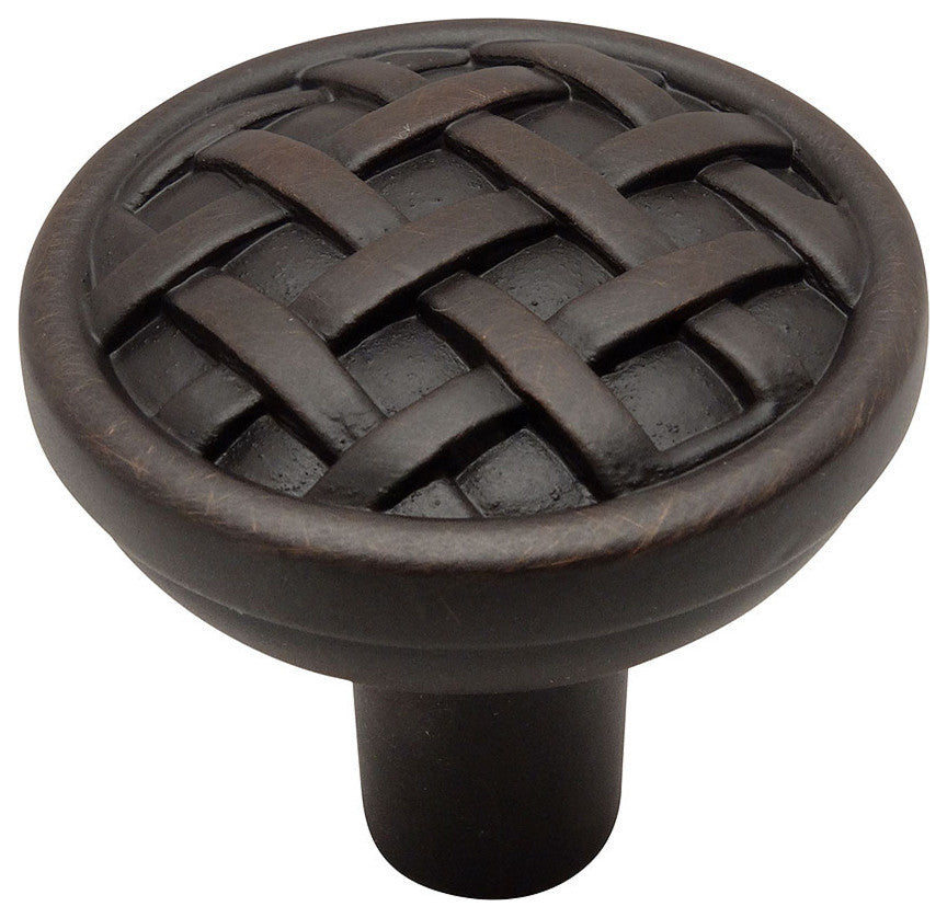 Cosmas 7065ORB Oil Rubbed Bronze Braided Cabinet Round Knob, Set of 5