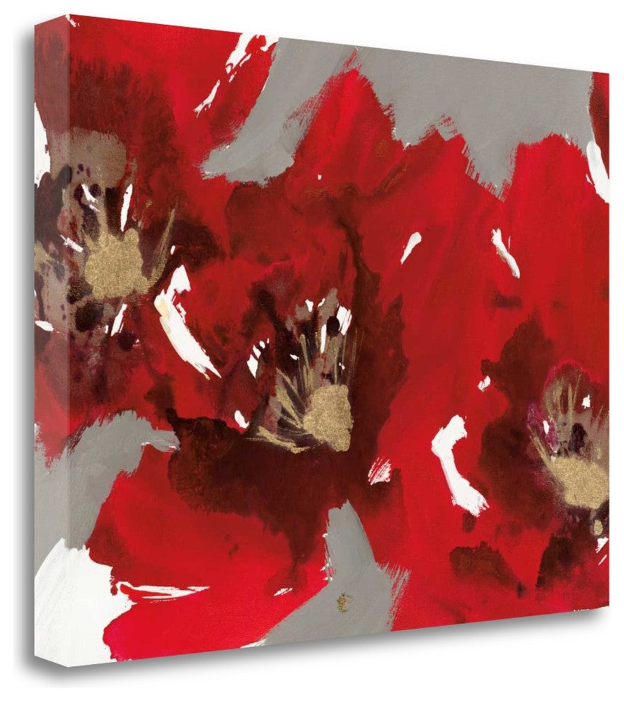 "Red Poppy Forest I" By Natasha Barnes, Giclee Print on Gallery Wrap Canvas