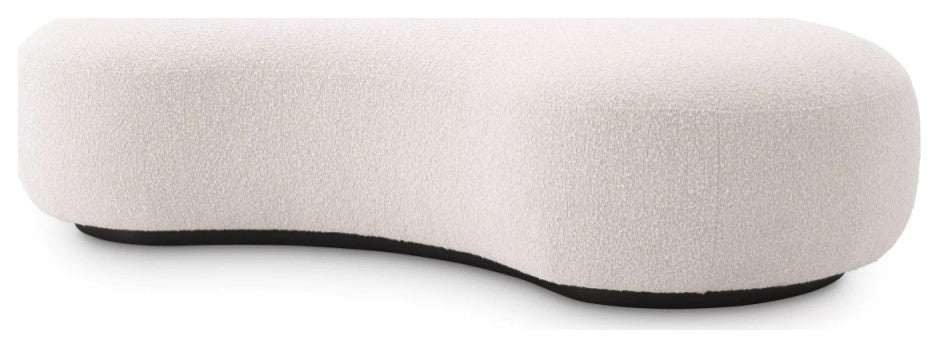 Boucle Cream Curve Bench | Eichholtz Bjorn