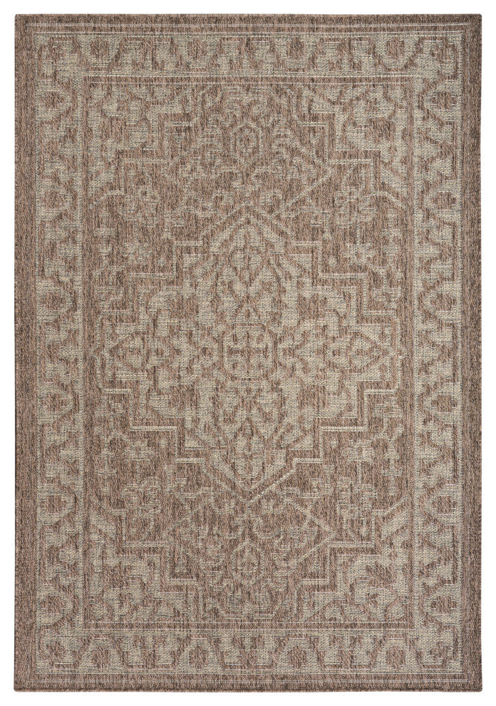 Nourison Tulum 4' x 6' Brown Outdoor Rug