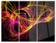 "Wisps of Smoke Yellow in Black" Digital Metal Wall Art, 3 Panels, 36"x28"