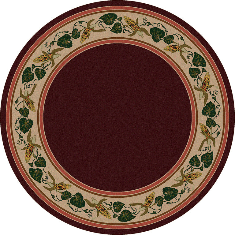 Garnet Three Sisters Rug, Burgundy, 8'x8' Round, Round