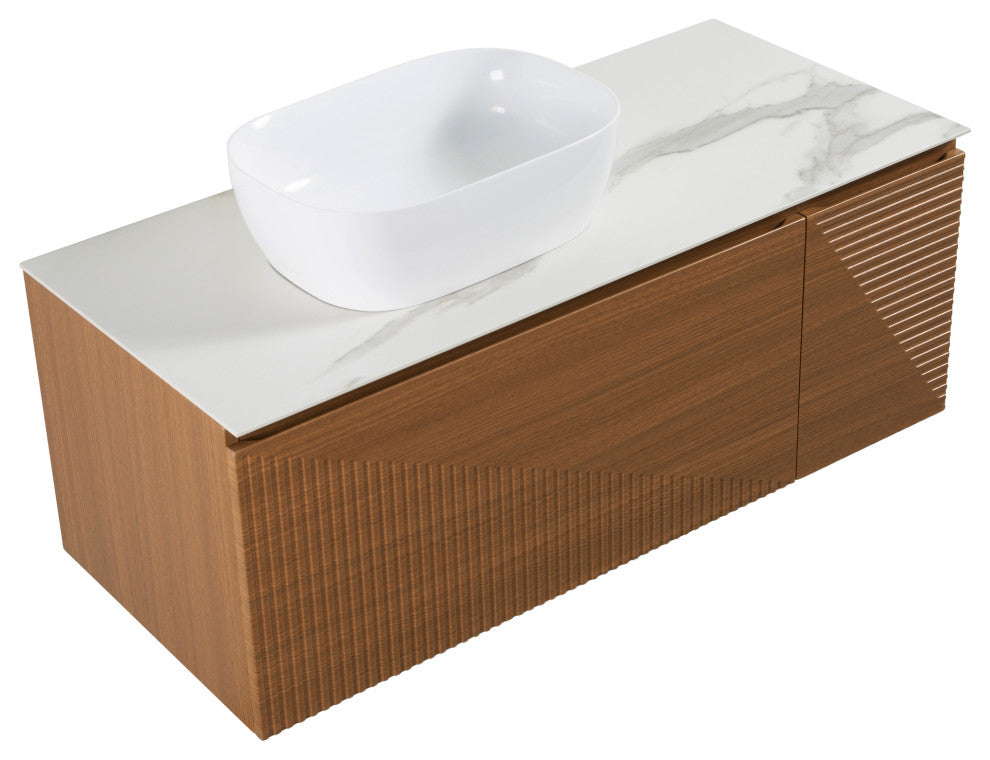 Simon Series Wall Mount Vanity With a Porcelain Vessel Sink, 48"