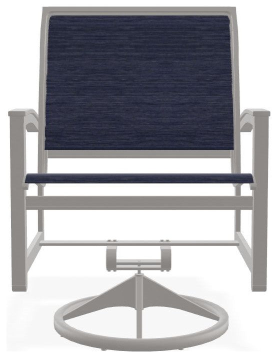 Bazza Sling Outdoor Swivel Rocker, Collect Indigo/Warm Gray